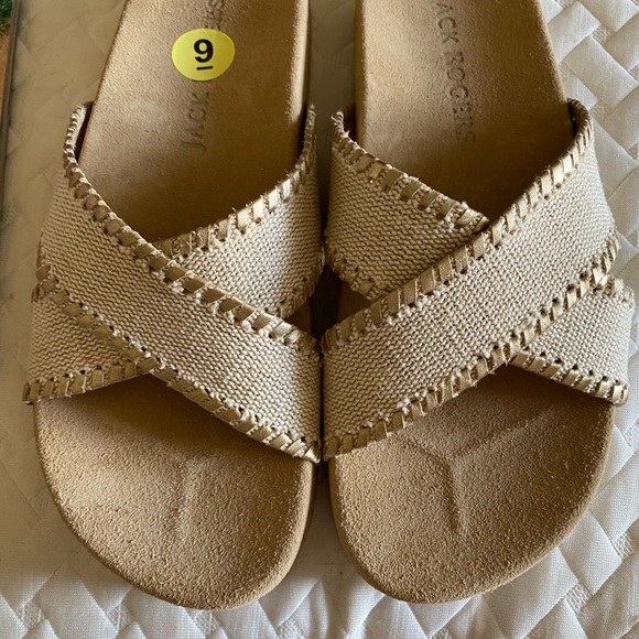 NWT Jack Rogers Lexi Criss-Cross Sandals Natural/ Platinum - Picture 11 of 15